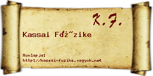 Kassai Füzike névjegykártya
